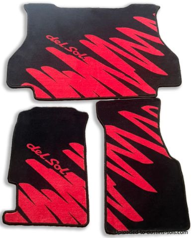 Front and Rear Floor Mats (ZigZag - Red)